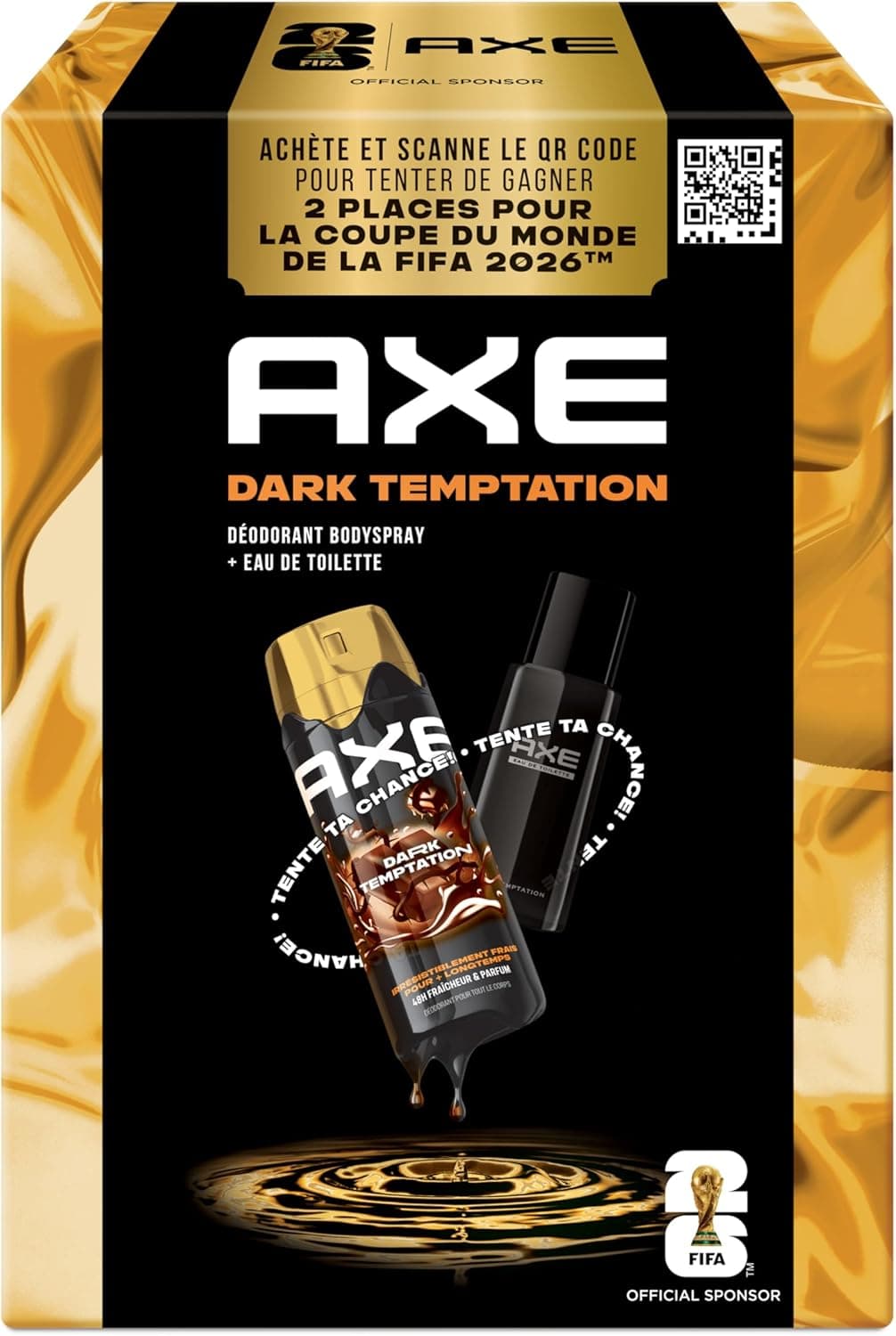 AXE Axe Coffret Homme - Dark Temptation - 1x Déodorant 200ml & 1x Eau de Toilette 100ml