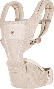 Ergobaby Alta Hip Seat with Hip Seat for Babies and Toddlers from 4 Months (5.5 kg - 20.4 kg), Baby Carrier with Hip Seat in SoftFlex Mesh, Natural Beige