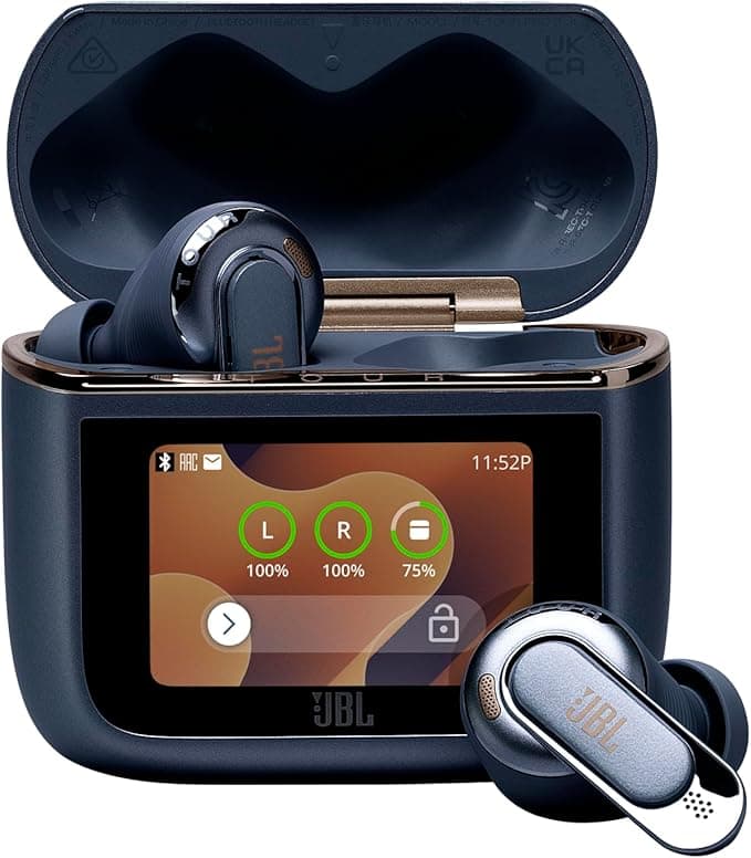 JBL JBL Tour Pro 3 True Wireless Bluetooth Earphones with Smart Charging Case, 40H Battery Life, Adaptive Noise Cancelling 2.0 and JBL Space 360 Sound with Head Tracking, Blue