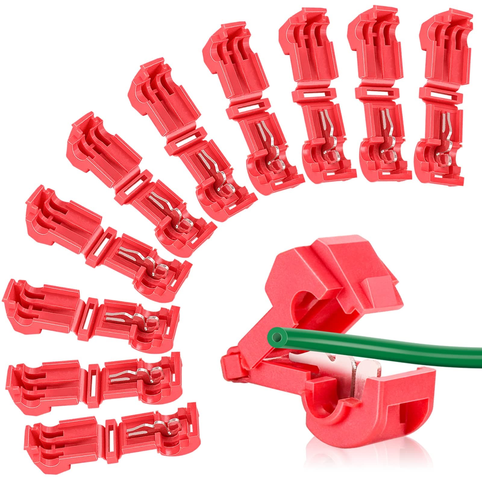 10 Pcs Lawn Mower Boundary Cable Connection Terminals Charging Station T Connector Quick Connector Power Thief for Lawnmower Robot Lawn Mower Husqvarna Automower, Worx - Image 1
