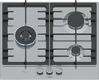 Bosch PCC6A5I90, Series 6, Gas Hob, 3 Burns, 60 cm, Stainless Steel