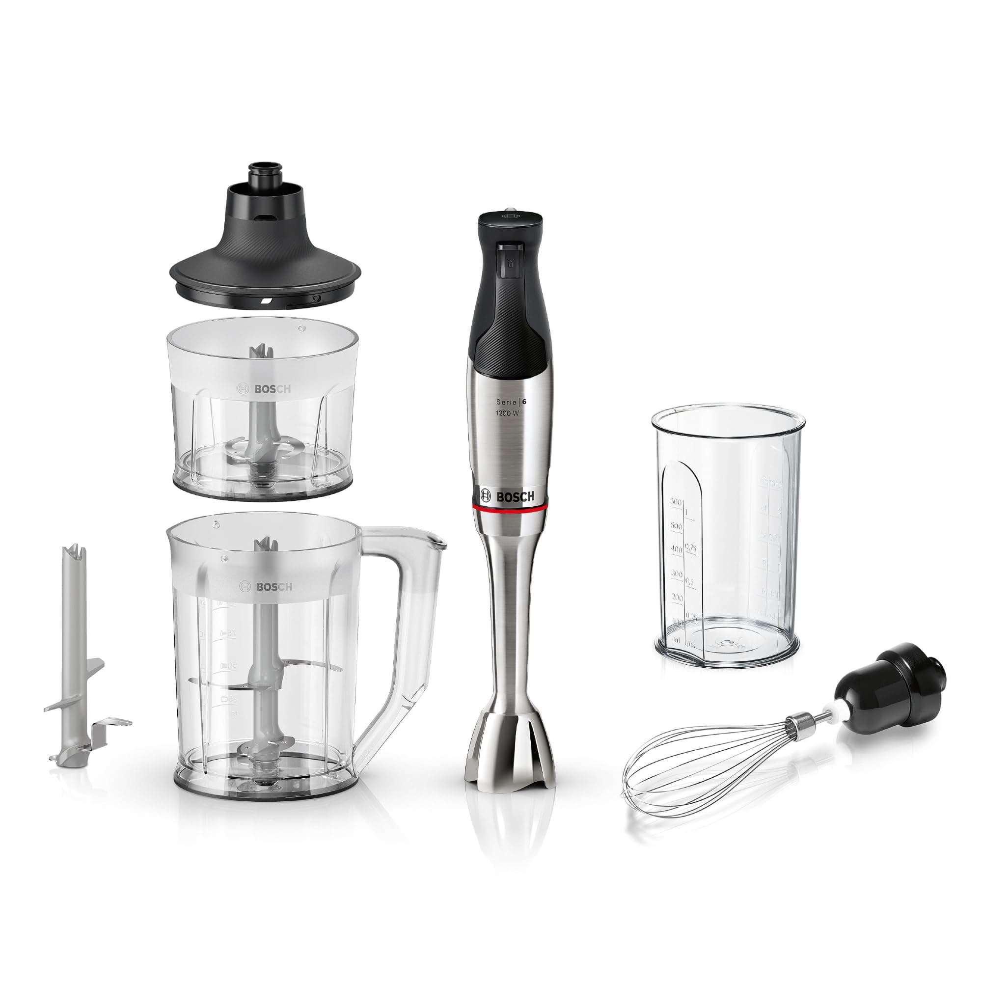 Bosch, Hand Blender, ErgoMaster 6 Series, 1000 Watt Air Cooled Motor, Variator, QuattroBlade Pro Mixing System, Accessories Included, MSM6M652 - Image 1