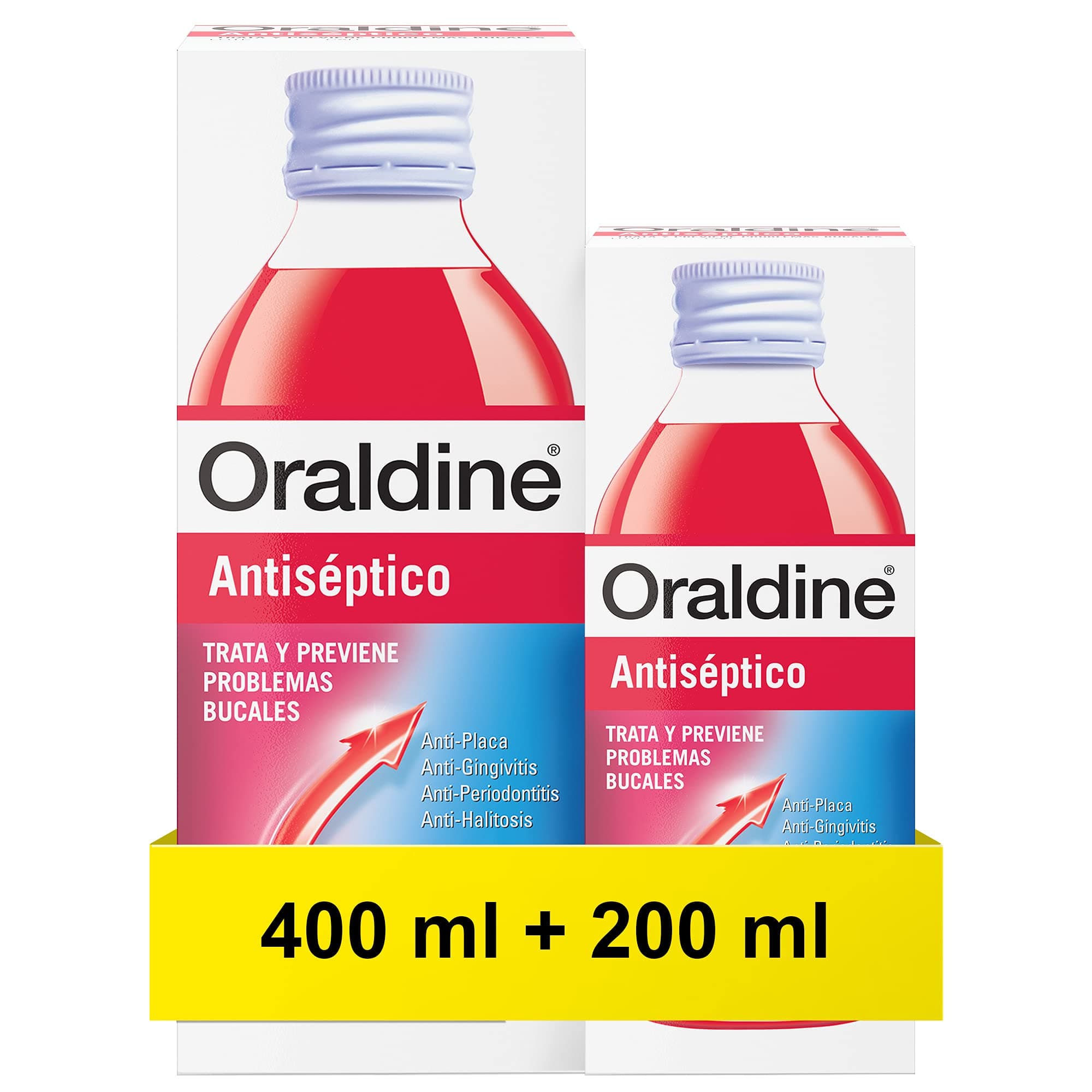 Oraldine 400ml & 200ml Daily Use Liquid Snack Antiseptic Antifungal Gum Prevent Gingivitis and Canker Sores, Black, 600 ml (Pack of 1) - Image 1