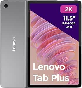 Lenovo Tab Plus, 11.5" 2K Screen - (MediaTek Helio G99 Processor, 8GB RAM, 128GB Memory, WiFi, Android 13 Tablet) - Luna Grey, Amazon Exclusive