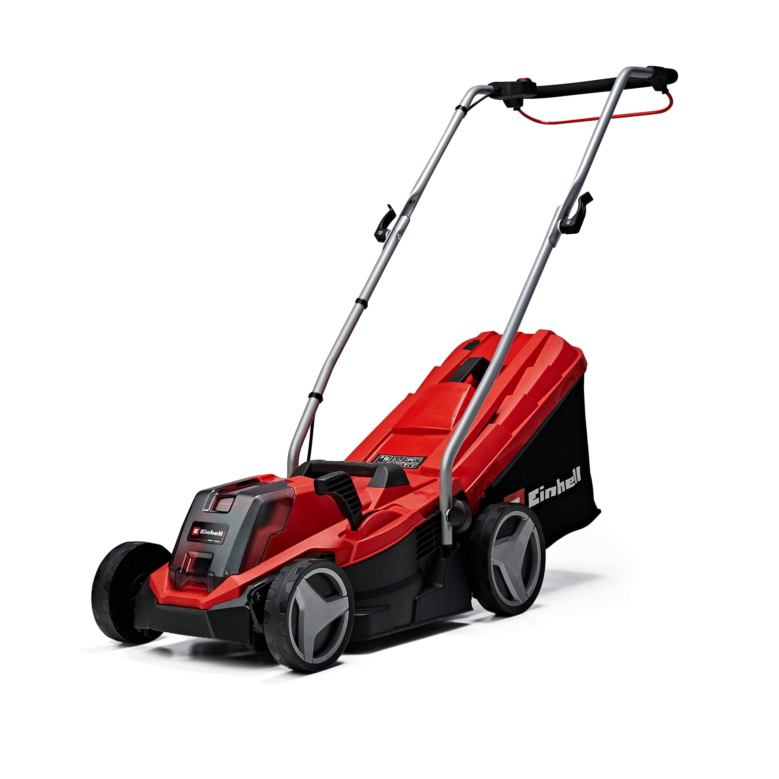 Einhell GE-CM 18/33 Li Cordless Lawnmower Power X-Change Kit (18V, Cutting Width 33cm, Recommended Area 200m²) with 4.0Ah Battery and Charger + GE-CT 18 Li Cordless Trimmer - Image 1