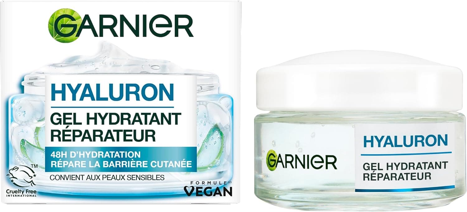 GARNIER Skin Active - Crème Gel Visage Hyaluron Barrier Repair - Repulpe & Apaise - 48H - Glycérine, Acide Hyaluronique & Aloe Vera - Vegan & Cruelty Free - Tous Types de Peaux - Homme & Femme - 50ml - Image 1