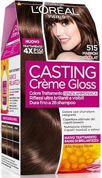 L'Oréal Paris Casting Creme Gloss, tratamiento colorante para el cabello, sin amoniaco para una fragancia agradable. Chocolate Brown 515