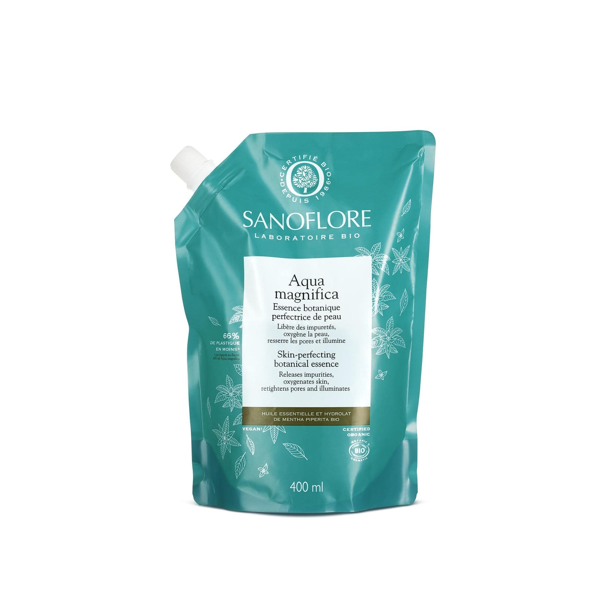 Sanoflore Aqua Magnifica Bio Purifying Toner Refill, 400 ml, For Sensitive, Combination and Oily Skin