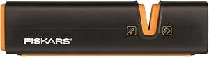 Fiskars XSHARP 1000601 Axe Knife Sharpener, Ceramic Sharpening Stone/Glass Fiber Reinforced Plastic Case, Black/Orange