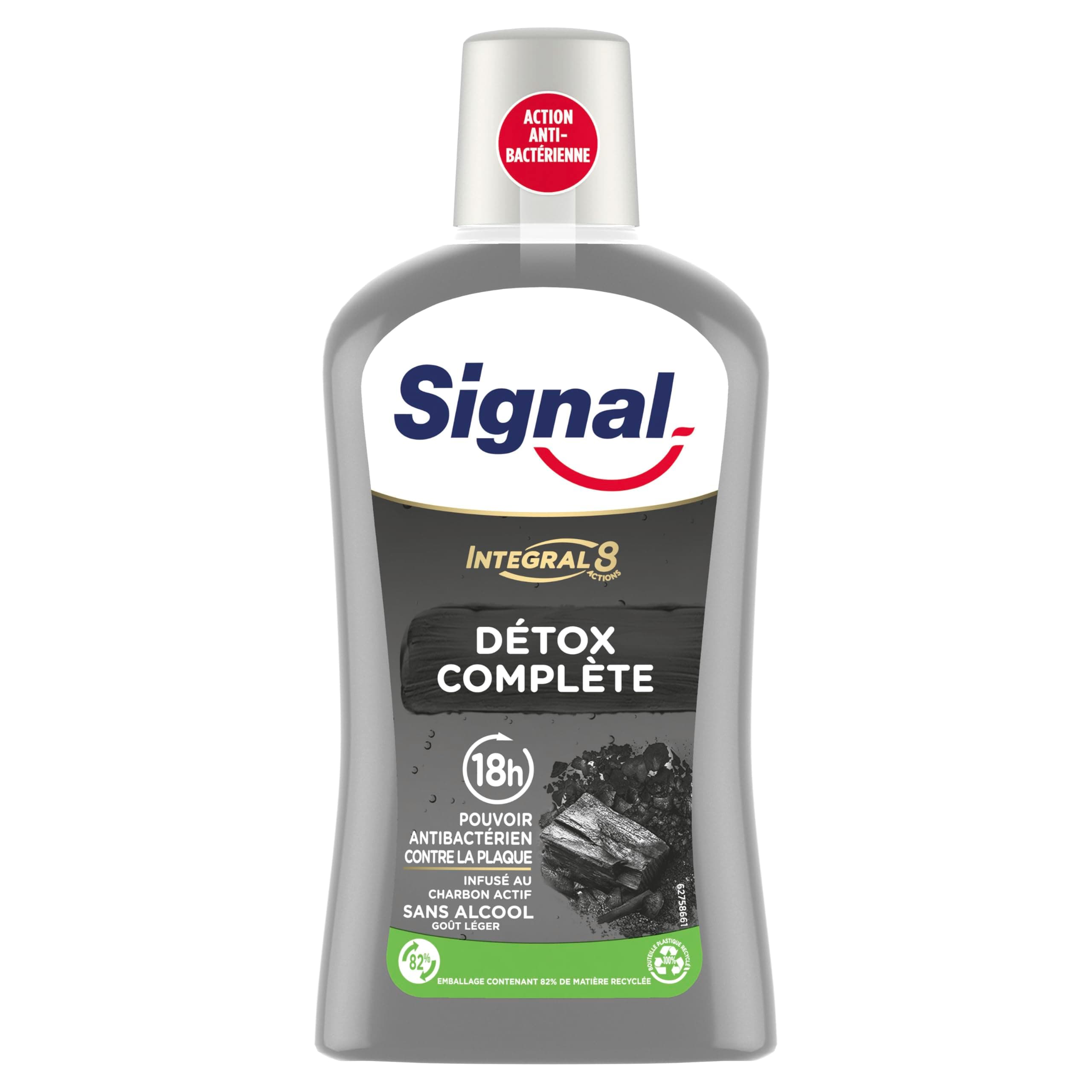 SIGNAL - Bain de Bouche Intégral 8 Détox Complète - Infusé au Charbon Actif - Enrichi en Zince Minéral pour une éfficacité antibactérienne pendant 18h - Sans Alcool - 500ml - Image 10