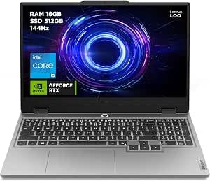 Lenovo LOQ 15IRX10 – Gaming Laptop 15.6 Inches FHD (Intel Core i5-13450HX, 16GB RAM, 512GB SSD, NVIDIA RTX 5060 8GB, Without Operating System) French AZERTY Backlit Keyboard – Grey