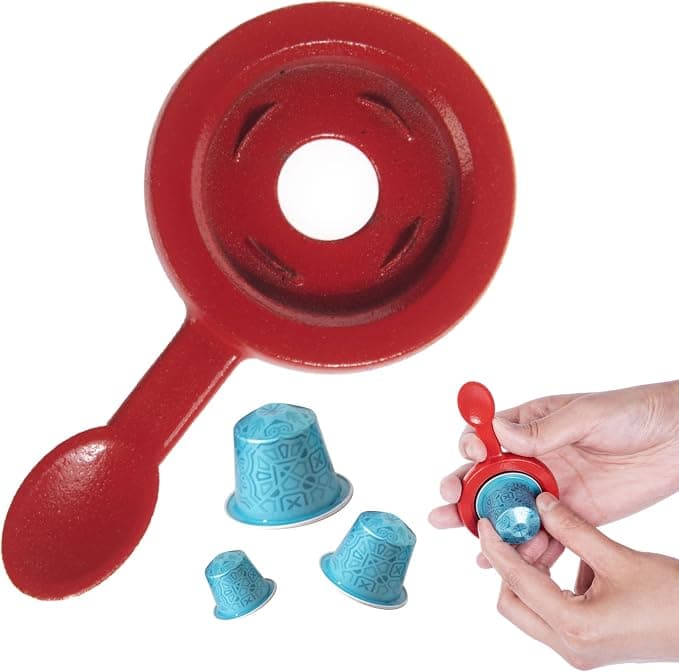 Coffee Pod Recycler, Coffee Pod Opener, Compatible with Original Nespresso Pods, Eco-Friendly, Reusable, Small, Lightweight, Zero Waste (Red) - Image 1