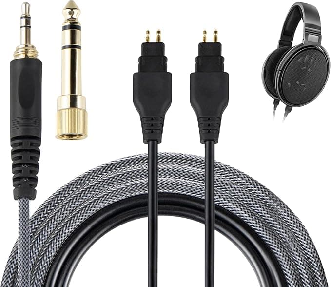 SOULWIT Headphone Cable for Sennheiser HD660S/HD660S2/HD650/HD600/HD580/HD58X/HD565/HD545/HD535/HD525/HD265/Massdrop HD6XX, Cable (Copper 6N OCC) with 3.5 mm plug and 6.35 mm adapter (1.2) M/4 FT