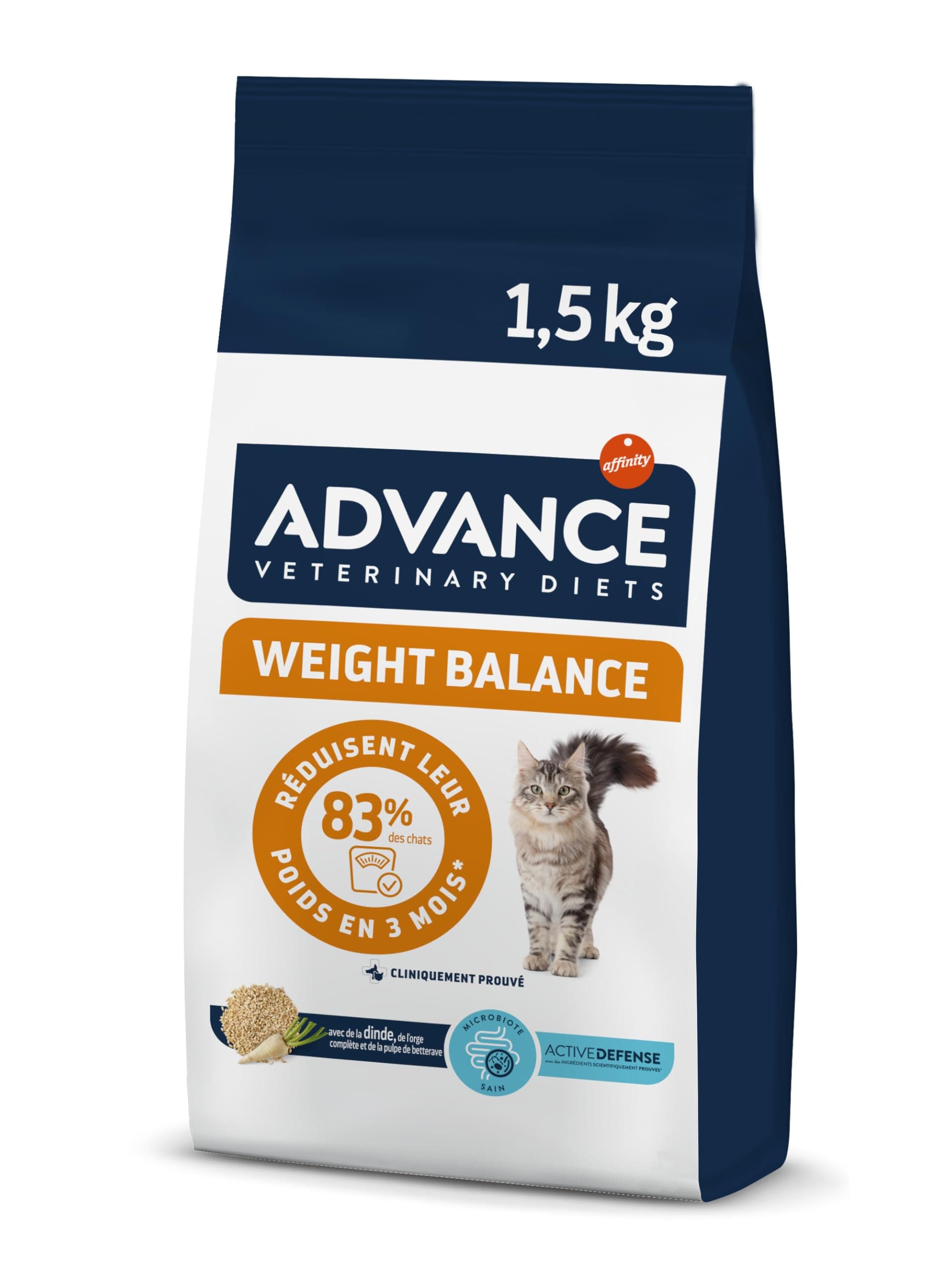 Advance Veterinary Diets Weight Balance - Dry Food for Cats with Overweight Problems - 1.5 kg