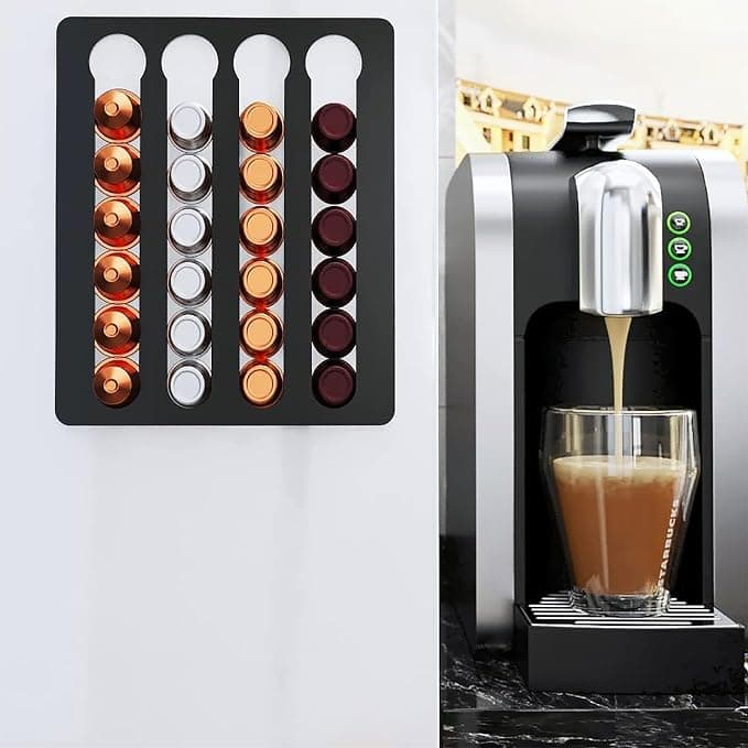 Nespresso Coffee Capsule Holder Compatible with 20 Capsules Capsule Holder Storage Capsule Nespresso Original Capsules Black - Image 1
