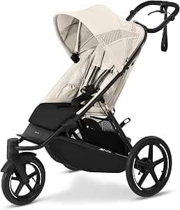 CYBEX AVI SPIN Stroller, From Birth to Approximately 4 Years, Max. 111 cm and 22 kg, City Pushchair, Off-Road and Jogging Stroller, Shell Beige