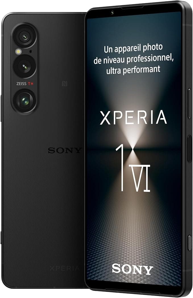 Sony Xperia 1 VI Black – 6.5 Inches 19.5:9 FHD+ HDR OLED – Triple Lens – Android 14 – Unlocked – 12GB RAM – 256GB – Hybrid Dual SIM – Extended Warranty 12 Months [Amazon Exclusive]