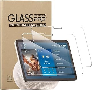 Amazon Echo MEMELOKA Verre Trempé pour Amazon Echo Show 8 2025 8.7 Pouces, 2 Pièces 9H Dureté [Anti-Rayures][sans Bulles][Haute Définition] Protection Écran