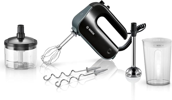 Bosch MFQ4980B Hand Blender, 5 Speeds + Turbo, Powerful 850 W Motor, Microbead Whisks, Soft Touch Handle, Black - Image 1