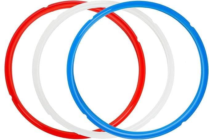 Pressure Cooker Seal Ring for Instant Pot Ip-duo60, Ip-lux60 Ip-duo50- 4 5 or 6 7 8 quart BPA Free 7/8qt White+red+blue - Image 1