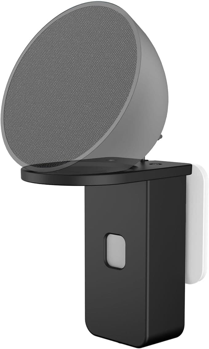 Cozycase Wall Mount for Pop/Dot/Google Nest Mini - Space-Saving Wall Mount with Integrated Cable Management (Black) - Image 1