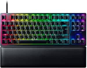 Razer Huntsman V2 Tenkeyless Optical Gaming Keyboard (Gen-2 Linear Optical Switches, Doubleshot PBT Keys, Ergonomic Wrist Rest) UK Layout | Black