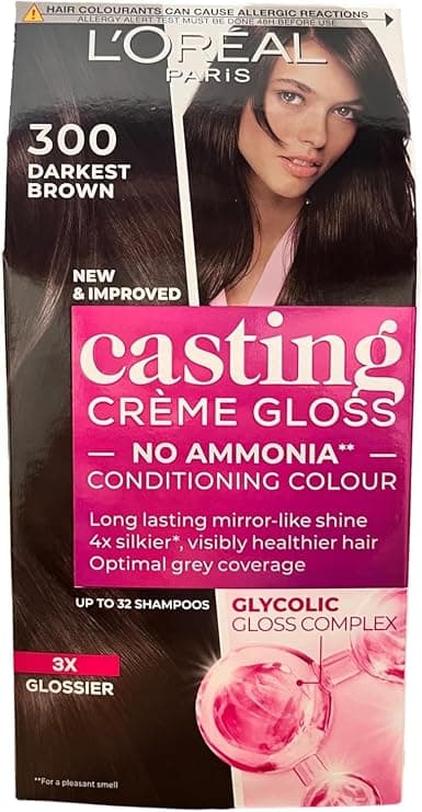 L'Oréal Paris No Ammonia and Silicone-Free Hair Colour No. 300 Intense Colour with Reflective Balm Gloss Cream Gloss Hair Colour #300 Dark Brown (Brown) - Image 1
