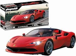 Playmobil 71020 Ferrari SF90 Stradale - with two characters and a vehicle with functional headlights - collectible coin for car fans with its Italian design - from 5 years old