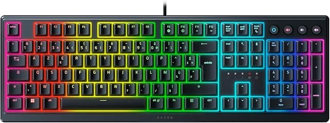 Razer Ornata V3 - Low Profile Gamer Keyboard (MECHA-Membrane Switches, Ergonomic Wrist Rest, RGB Chroma, UV Varnished ABS Keys) AZERTY Keyboard | Black - Image 1