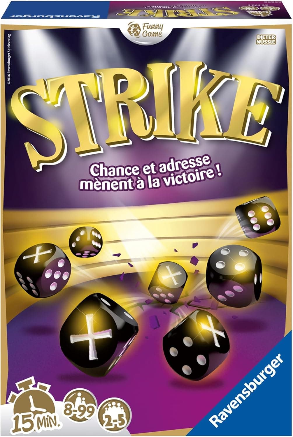 Ravensburger Ravensburger - Strike - Jeu d'ambiance - Jeu de dés - Famille ou Entre Amis - de 2 à 5 Joueurs - à partir de 8 Ans - Mixte - 26572 - Version française