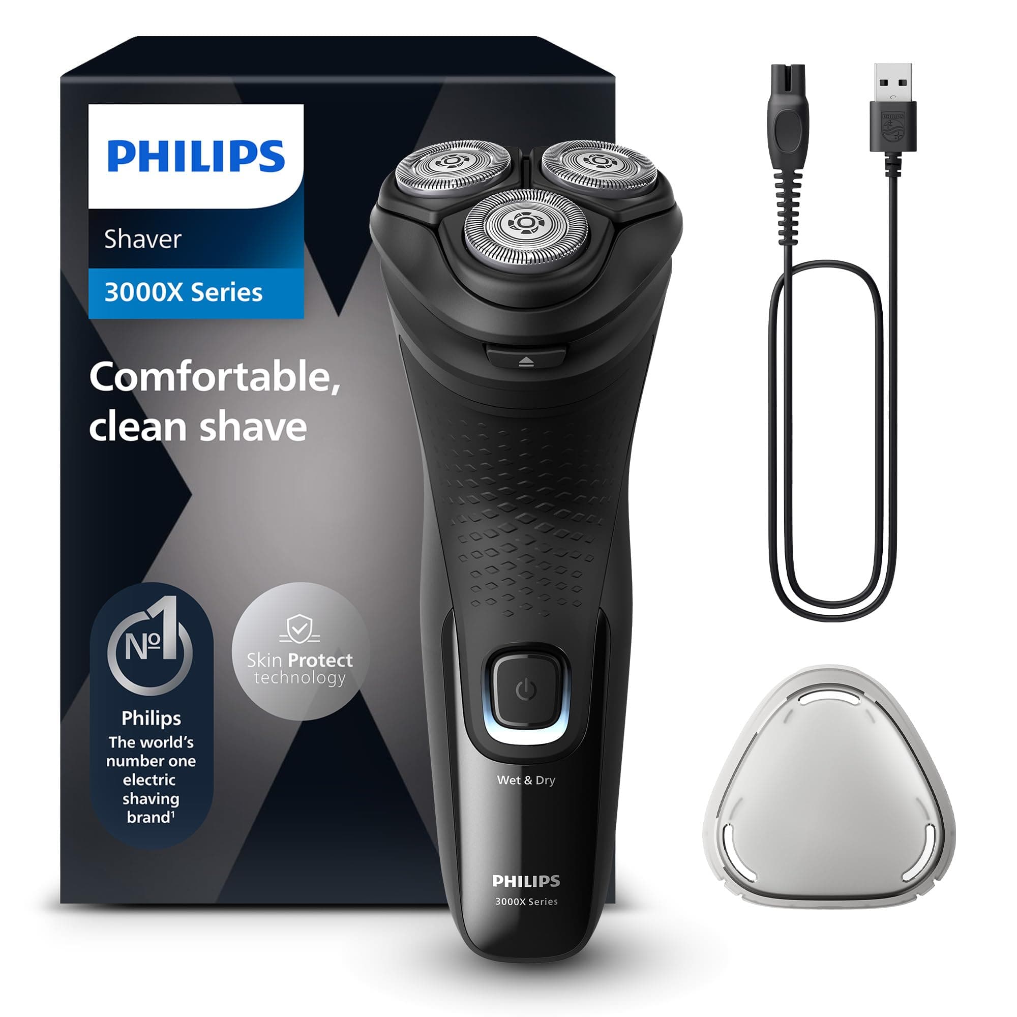 Philips Electric Shaver Series 3000x -rasoir électrique Wet & Dry ,couleur Bleu celeste, avec technologie SkinProtect, tondeuse rétractable, rasoir ergonomique pour hommes -inclus rasoir nasal - Image 9
