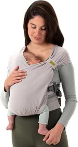 Boba Bliss Baby Carrier for Infants/Young Children Weighing 3.2-16 kg, Hybrid and 2 in 1, Baby Carrier without Knot, Good Hip Positioning, Soft and Elastic (Grey)