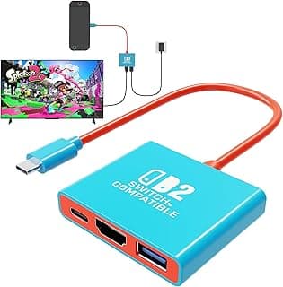 Nintendo Dock Switch 2 for Nintendo Switch 2 (2025), Switch TV Dock with 4K/60hz, Travel Portable NS2 Docking Station with HDMI2.0 Output/PD 100W/USB3.0 Port