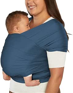 Ergobaby Newborn Baby Wrap - 25 lbs - Aura Mesh Recycled Polyester and Elastane Baby Wrap - Unisex Baby Wrap - Twilight Navy
