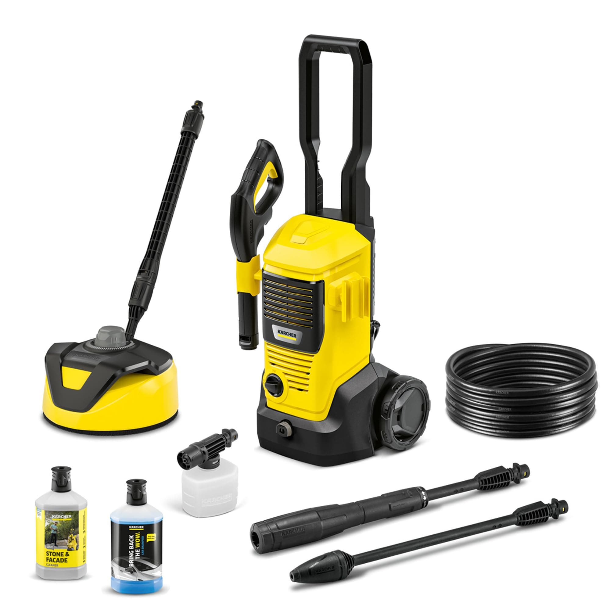 Kärcher High Pressure Washer K 4 FJ Home, Max. pressure 130 bar, Flow rate: 420 l/h, Surface area: 30 m²/h, Water filter, Weight: 5.7 kg, HP gun, Rotabuse, Vario Power lance, Foam nozzle, Home Kit
