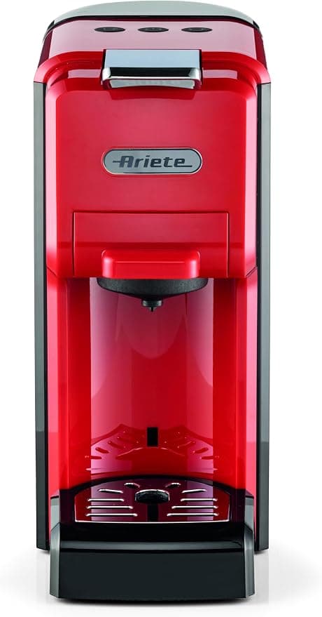 Ariete, 4-in-1 Espresso Coffee Machine 1304/1 Pods, Powder and Capsules, Compatible with Nespresso and Dolcegusto Capsules, 1350 W, 0.7 L Tank, 19 Bar Pressure, Compact Design, Red - Image 1