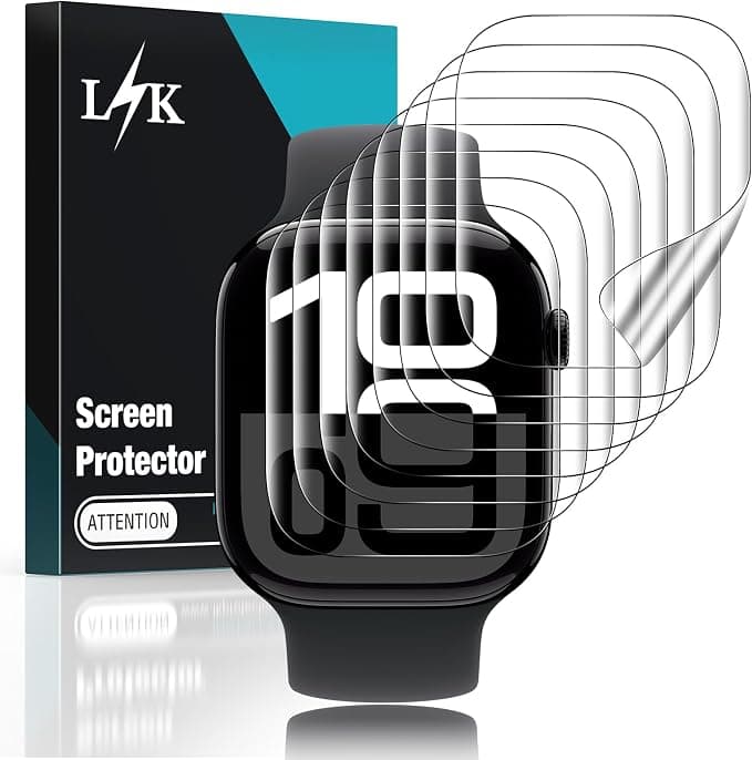 8 x Screen Protectors for Apple Watch Series 11/10 46 mm – Bubble-Free High Definition High Quality Transparent Soft TPU Film Protection for iWatch Series 10 46 mm - Image 1