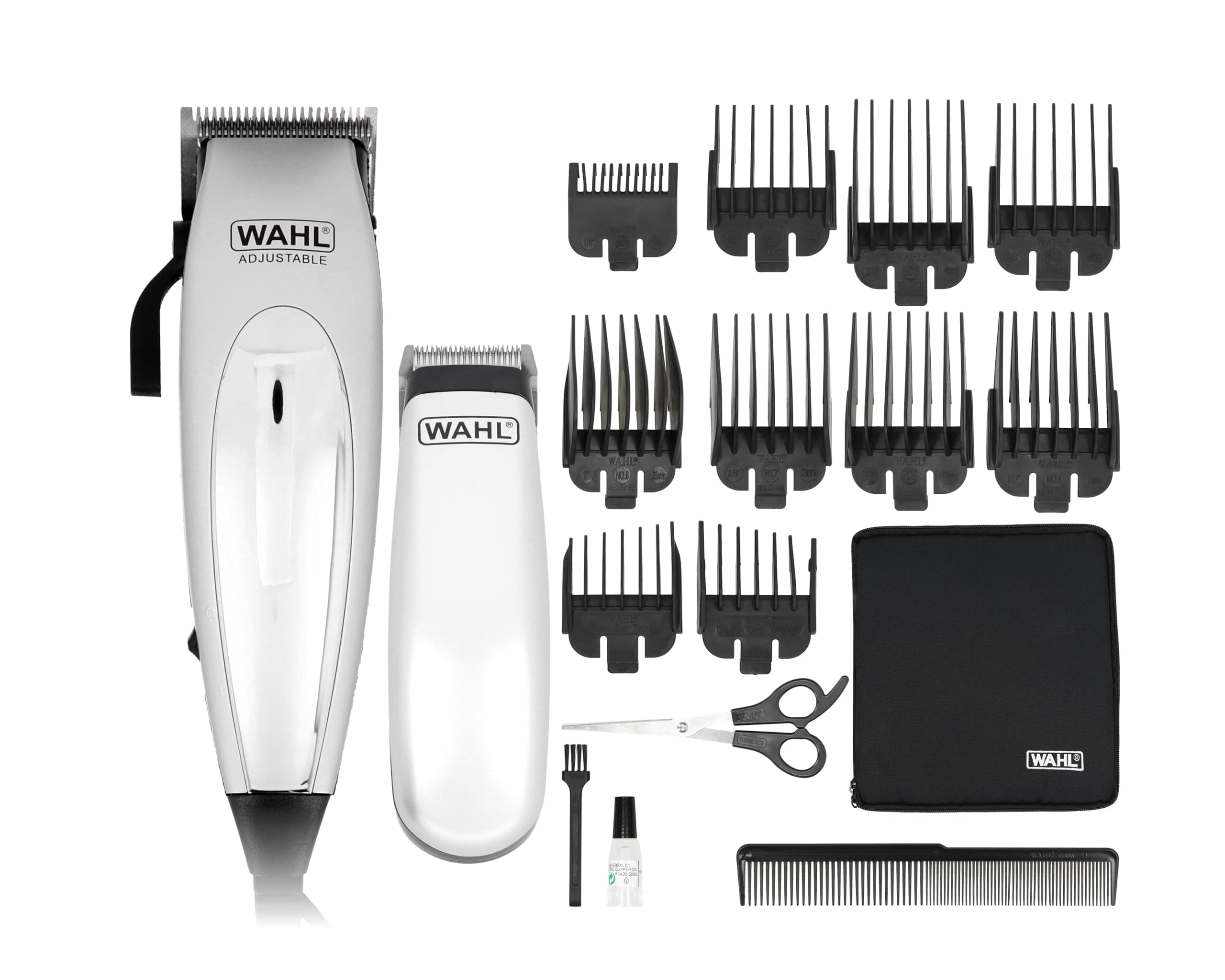 WAHL Home Pro Deluxe Combo Hair Clipper, Wired, with Gradient Lever (1 mm to 3 mm), Quality Self-Sharpening Blade, Does Not Pull Hair 8 Combs, Mini Trimmer for Contours and Finishes - Image 7