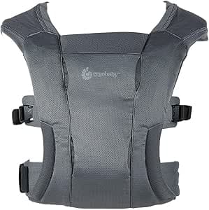 Ergobaby Embrace Soft Air Mesh Baby Carrier for Newborns from Birth, 2 Positions Belly Carrier, Ergonomic, Washed Black