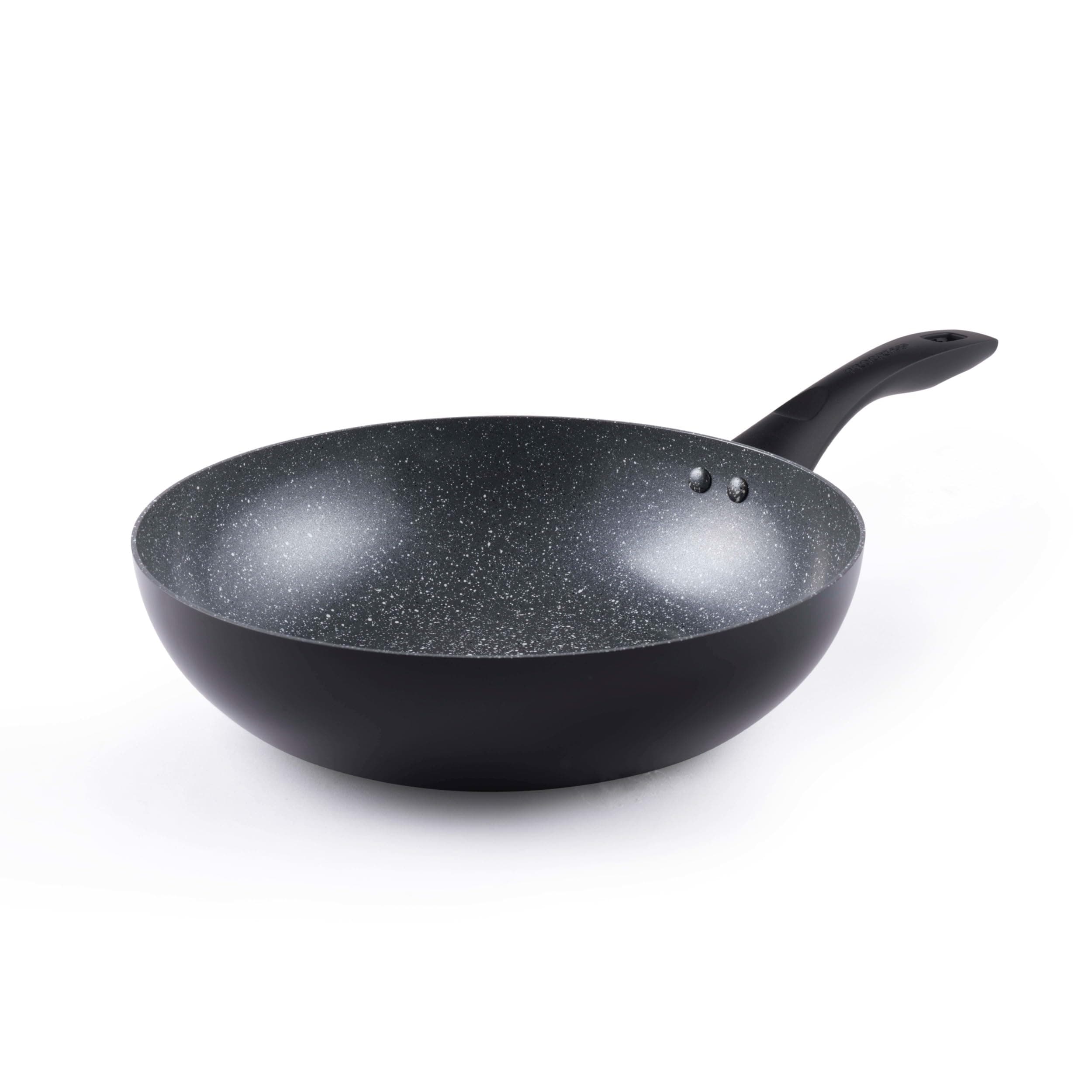 Tefal Progress Induction Wok 28 cm Aluminium, Tefal Style Wok Pan with Ceramic Coating, PFAS Free, Professional Quality, Suitable for All Cookers, Premium Design with Ergonomic Handle