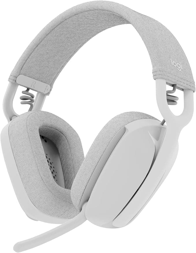 Logitech Zone Vibe 100 Lightweight Wireless Headphones with Noise Cancelling Mic – Advanced Multipoint Bluetooth Earbuds, Works with Teams, Google Meet, Zoom, Mac/PC – White - Image 1