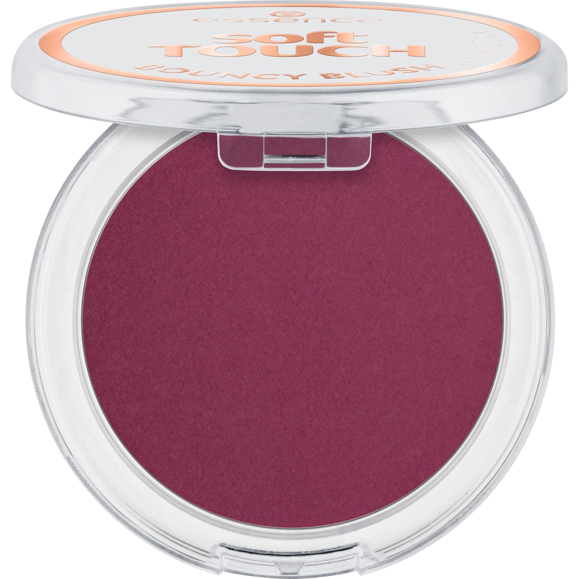 essence soft TOUCH BOUNCY BLUSH 40 roses in berry, cream-to-powder blush, cold berry shade, matte finish, soft and caring texture, 5 g