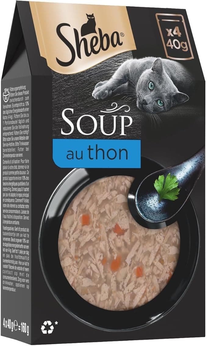 Sheba Sheba – Soup Delight for Adult Cats, Tuna Flavour and Freshness Guaranteed (4 Bags) – Pack of 6
