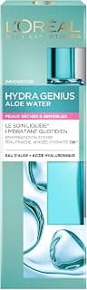 L'Oréal Paris - Soin Liquide Réhydratant Visage - Hydratation 72H - Enrichi en Eau d'Aloe et Acide Hyaluronique - Texture Fluide & Légère - Peaux Sèches et Sensibles - Hydra Genius - 70 ml