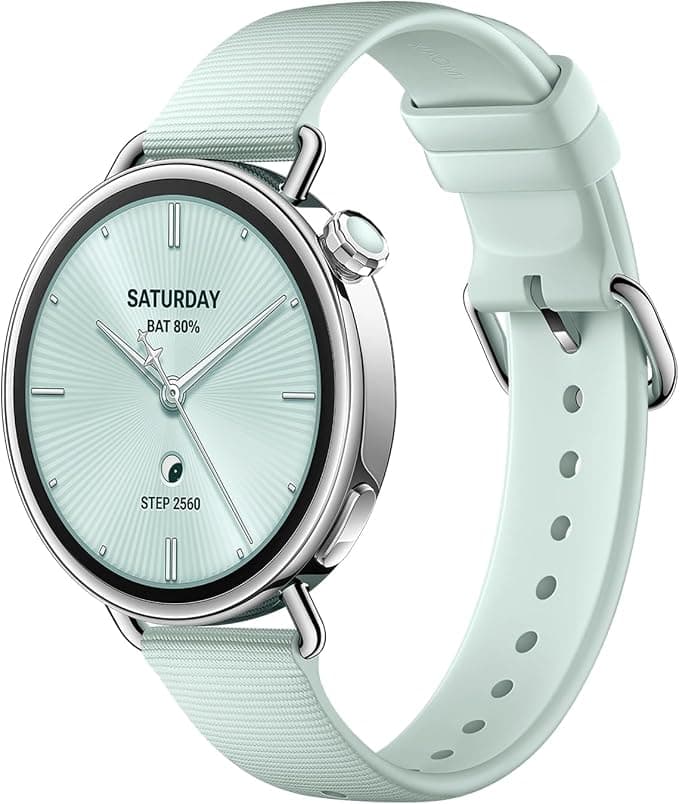 XIAOMI Watch S4 41mm, Compact 41mm Smartwatch, Ultra-light 32g Case, Menstrual Cycle Prediction, One-Gesture Health Control, HyperOS 3, Fluoride Rubber Strap (Mint) - Image 1
