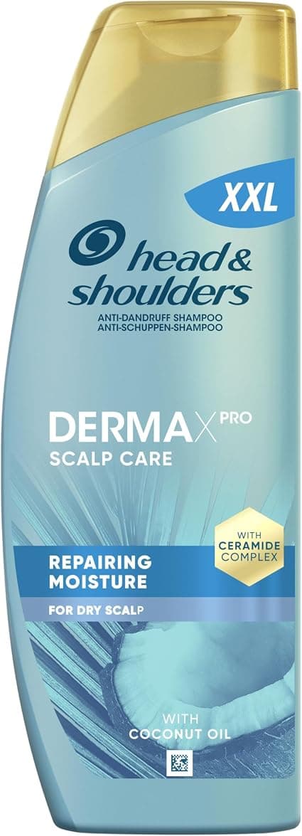 Head & Shoulders DermaXPro Moisturizing Anti-Dandruff Nourishing Shampoo 500ml with Coconut Oil and Ceramide Complex, 72H Moisture for Dry Scalp - Image 1