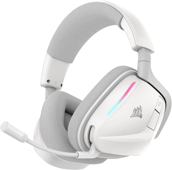 Corsair Void v2 Wireless Gaming Headset with Bluetooth for PC, PS5, PS4, Switch and Mobile - Dolby Atmos, Dual Wireless Multiplatform, Long Life Battery, Fast Charging - White - Image 1