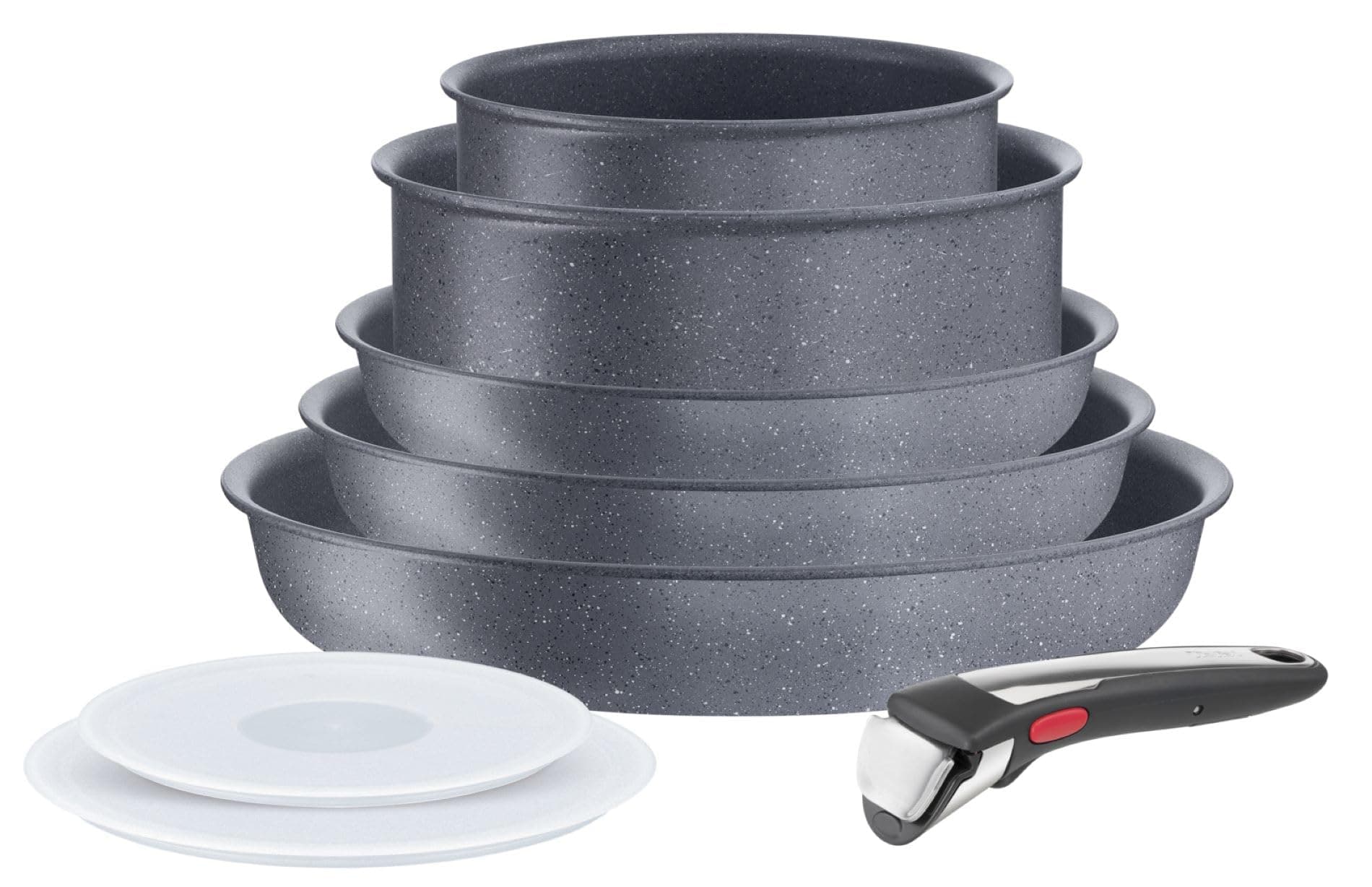 Tefal Ingenio L7669802 8-Piece Cookware Set, Induction, Non-Stick Coating, Stackable, Frying Pans and Saucepans + Removable Handle, Dishwasher Safe, Made in France, Natural On - Image 1