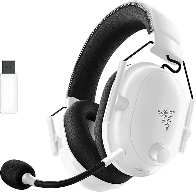 Razer BlackShark V2 Pro (2023) for PC - E-Sports Premium Wireless Headphones (HyperClear Super Wideband Microphone, TriForce Titanium 50mm, Bluetooth, Battery up to 70 hours) White - Image 1