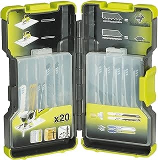 Ryobi Coffret de 20 lames scie sauteuse RYOBI One+ panachées bois et métal 75-100mm RAK20JB